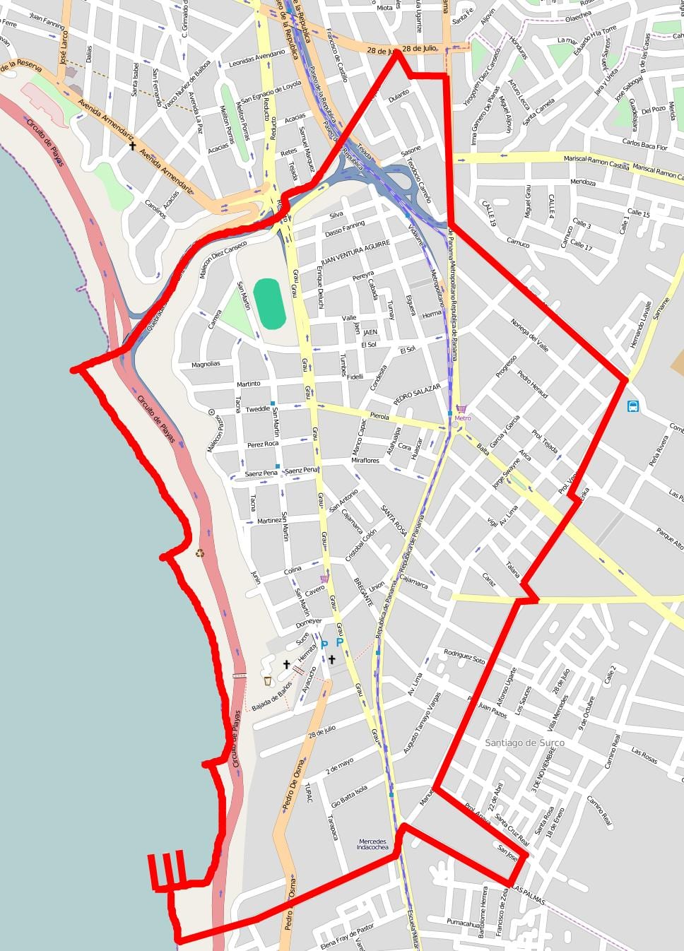 Χάρτης της barranco, Λίμα