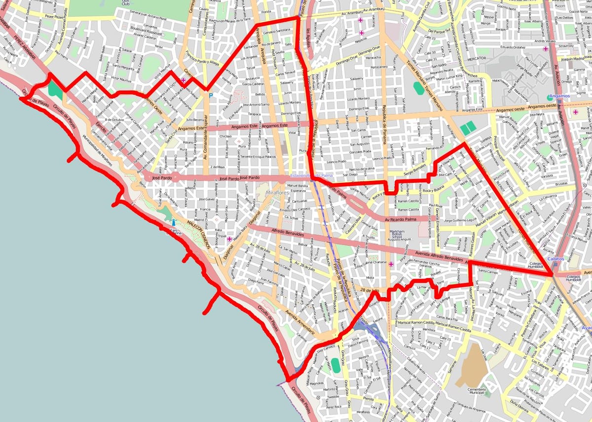 Lima miraflores χάρτης
