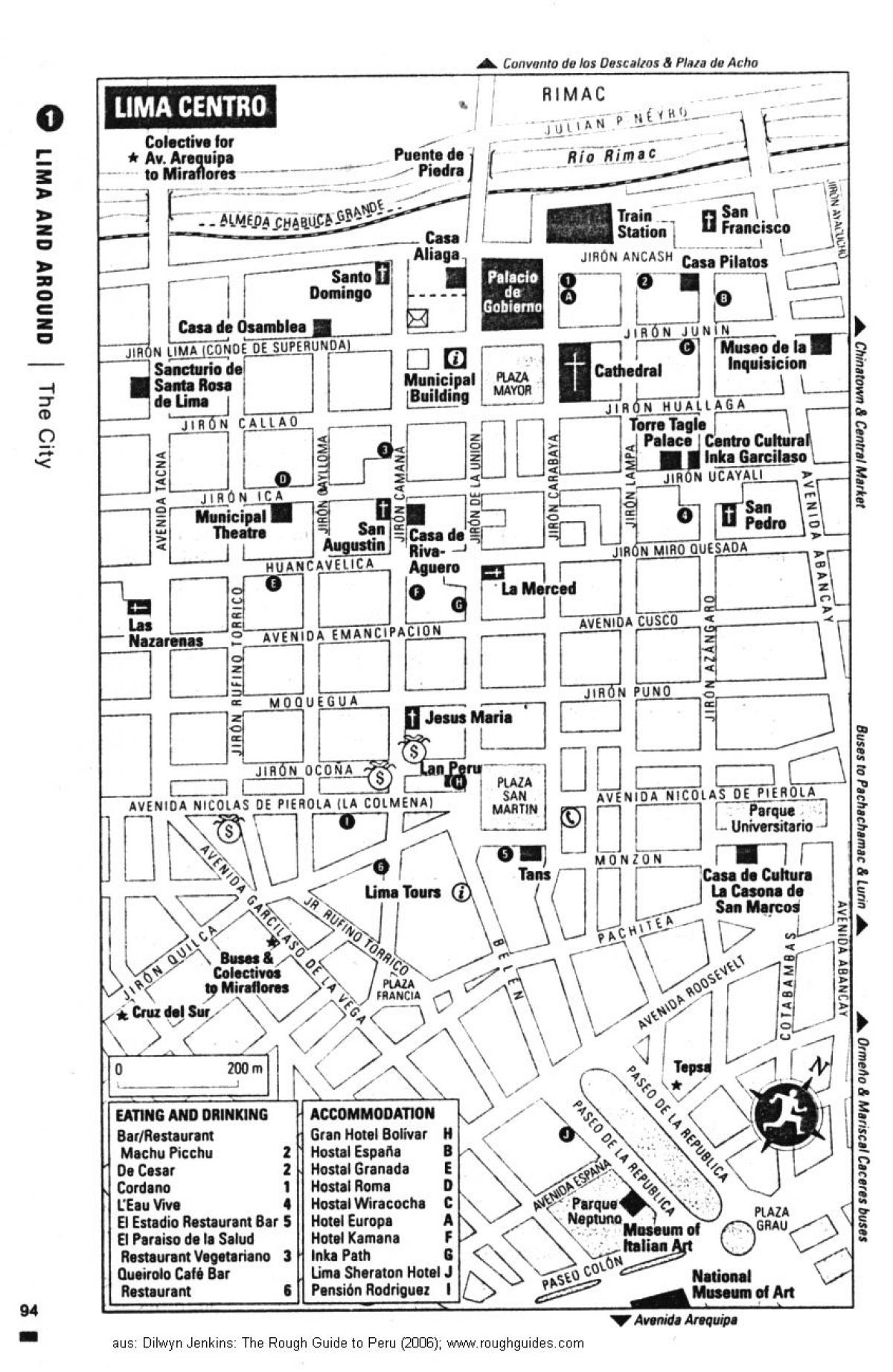 Χάρτης της Λίμα walking tour